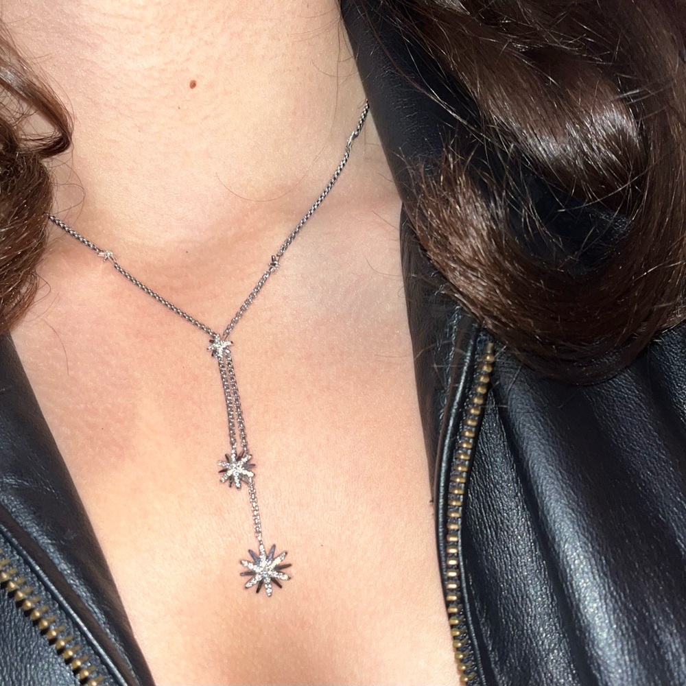 David Yurman Starburst Drop Necklace Pavé Diamonds